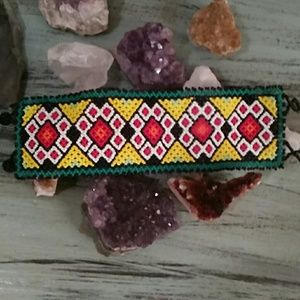 Huichol Peyote Flower Bracelet